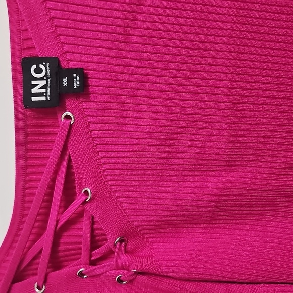 I.N.C. International Concepts Women's Asymmetric Lace-Up  Sweater NWT XXL - Picture 2 of 4
